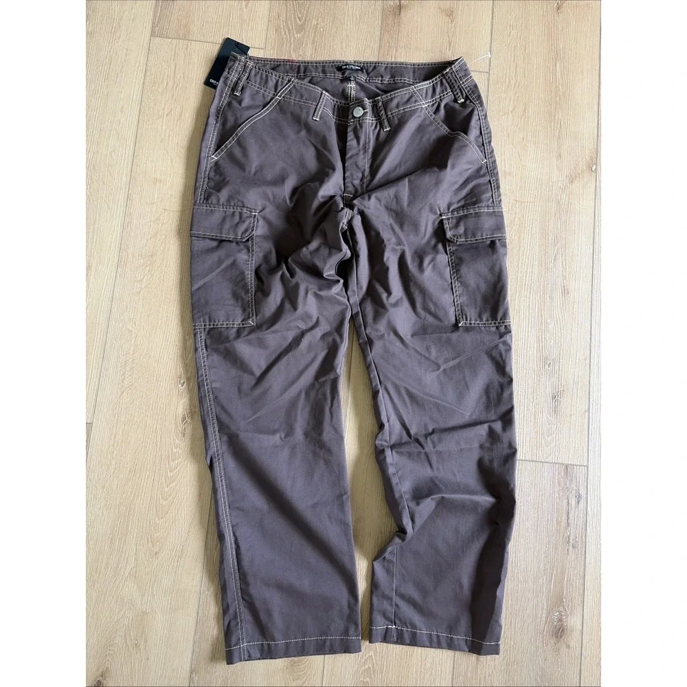 True Religion Jeans Men's Bracken Brown Baggy Cargo Pants Size 36 Y2K NWT
